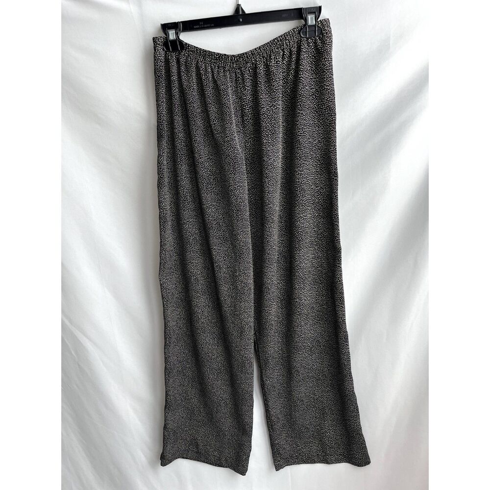 Vintage Josie Pull On Palazzo Pants Size M Black Flowy Boho Minimalist Wide Leg
